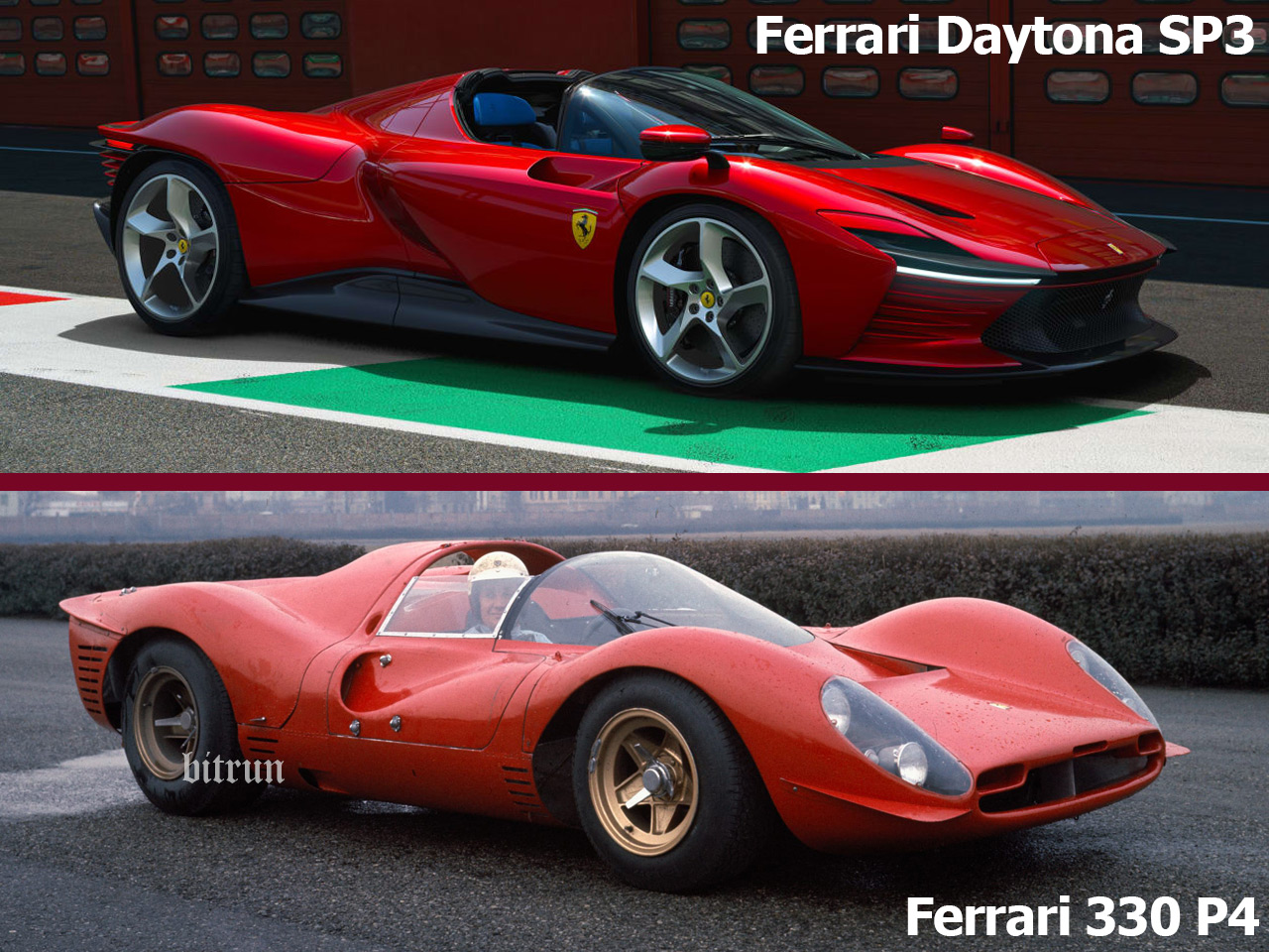 مقایسه طراحی فراری Daytona SP3 و 330 P4